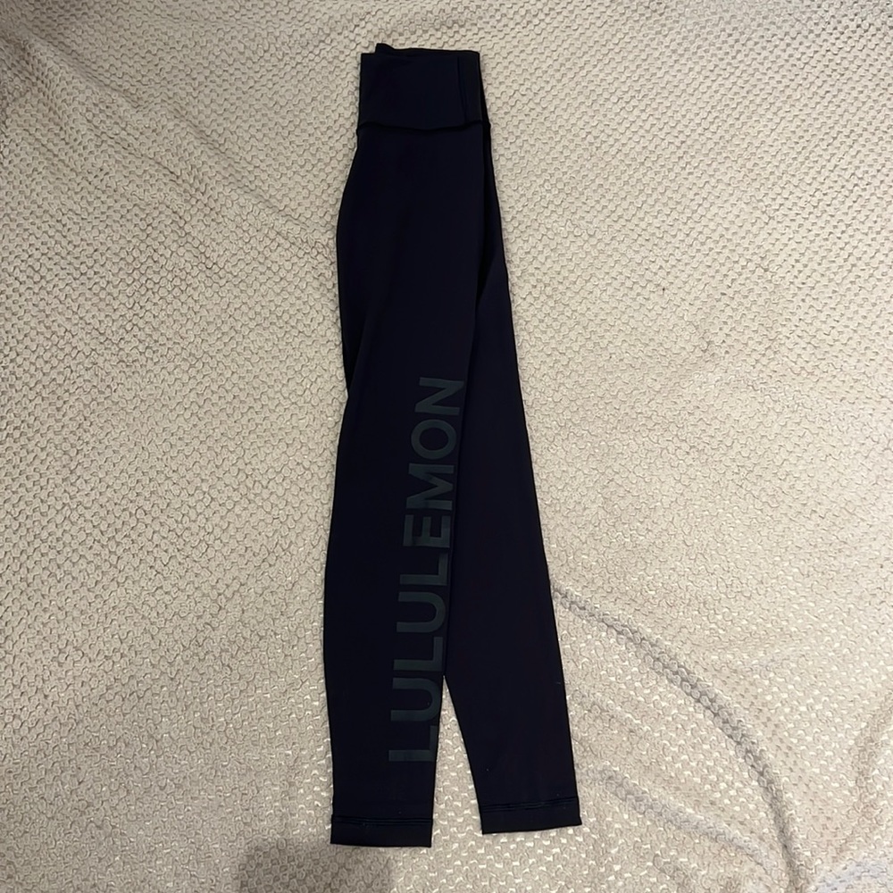 Lululemon High Rise Tight with Block Lettering